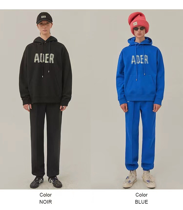 ader现货秋款卫衣韩国ae胶纸条折纸连帽套头卫衣情侣男女同款帽衫