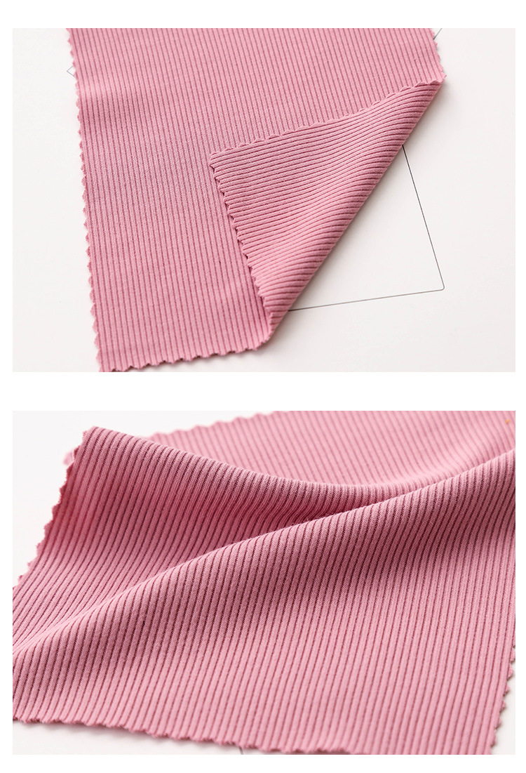 2*2螺纹面料 230g人棉螺纹布针织弹力罗文时尚 罗纹坑条布料