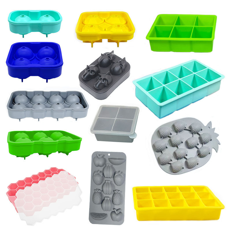 工厂批发方形冰块模具圆形冰球家用冰格2/4/6/8/15/37格硅胶冰盒
