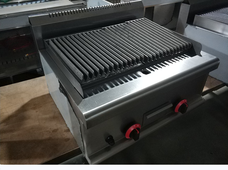 台式火山石烧烤炉煤气商用烤箱天然气牛扒炉煎条纹炉烤生蚝烤肉机