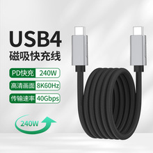 USB4全功能数据线PD240W快充40Gbps高速传输速率C to C磁吸数据线