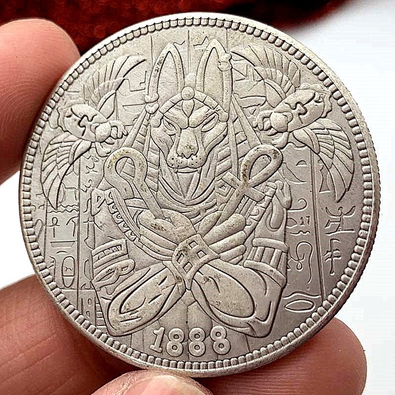 1888流浪币埃及狼蝙蝠侠狼黄铜旧银纪念章 工艺铜纪念币硬币-阿里巴巴