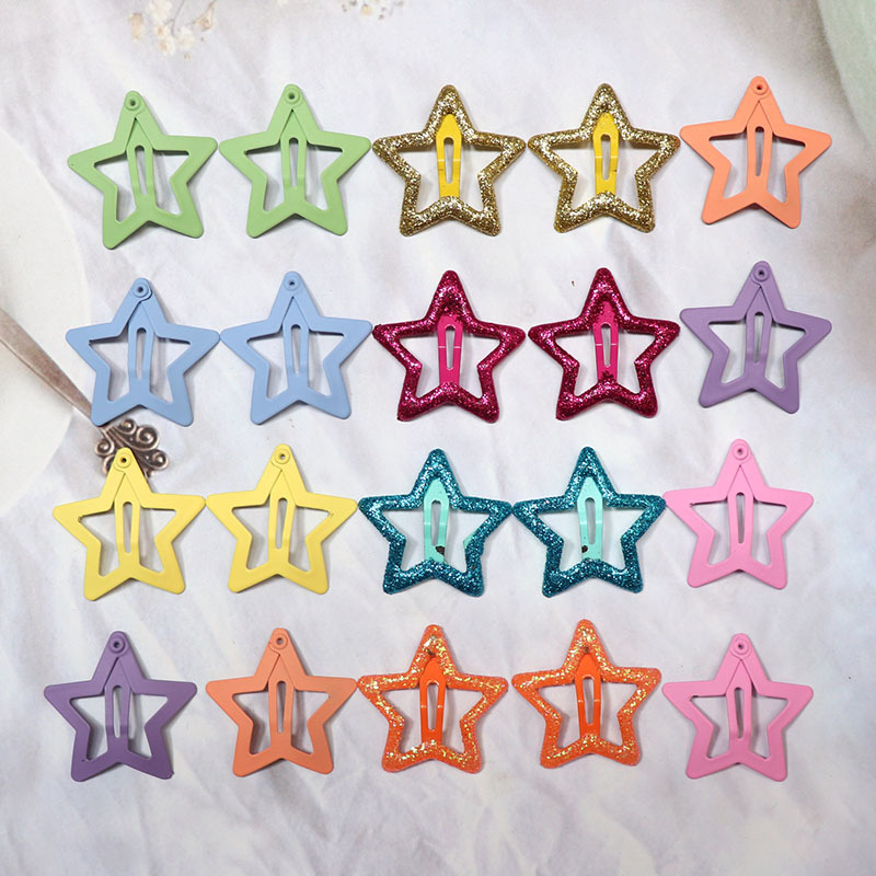 Exclusive for Cross-Border Ins Children's Star Hairpin Girls' Side Bang Clip BB Clip Broken Hair Hairpin Five-Pointed Star Hair Accessories