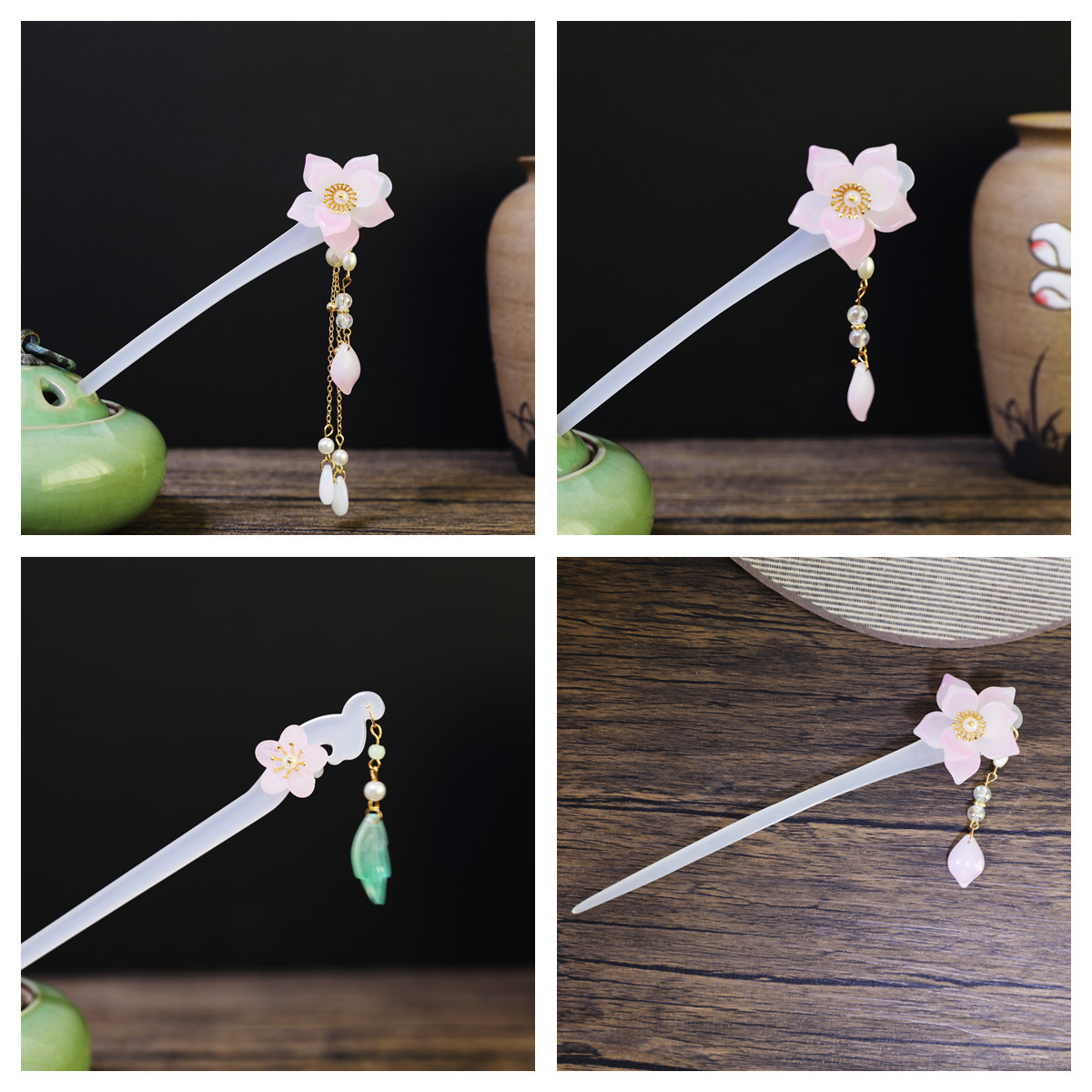 仿玉簪子原创儿童汉服发簪古凤发饰盘发头饰发簪步摇汉服头饰