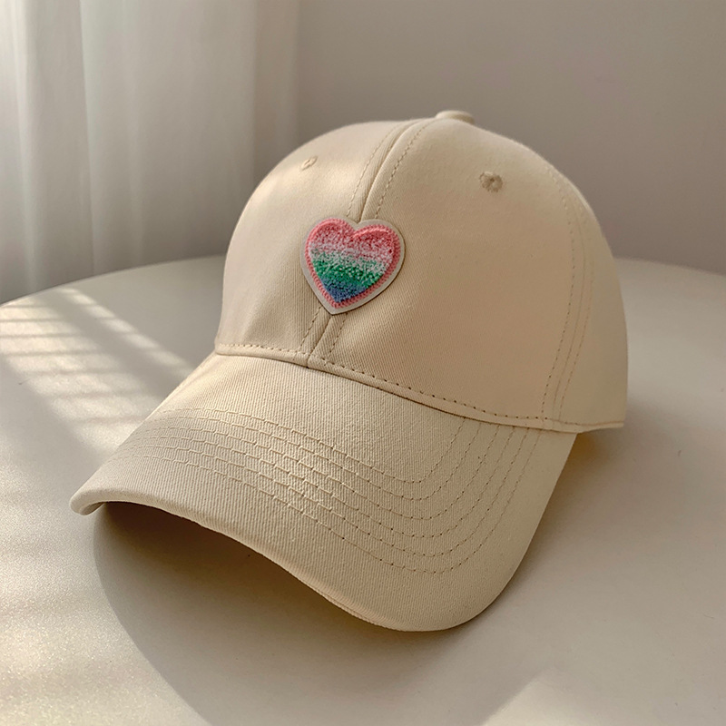 2024 New Heart Shape All-Matching Baseball Cap Women's Korean-Style Big Head Circumference Makes Face Look Smaller plus-Sized Deepening Peaked Cap Tide