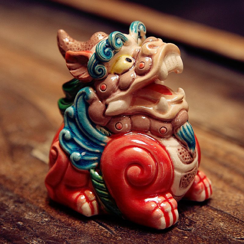中国风复古风陶瓷摆件国潮小貔貅神兽民俗手工艺品玄关送礼盒装