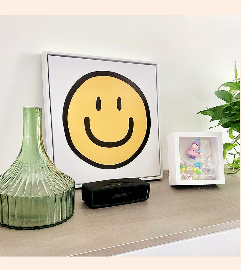 网红ins小红书的可爱笑脸符号太阳画smile家居黄色笑脸装饰挂画