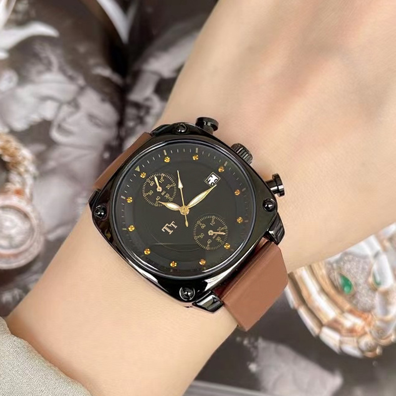 tt潮流霸气手表女绿色时尚大表盘方形硅胶女表小众轻奢休闲学生表