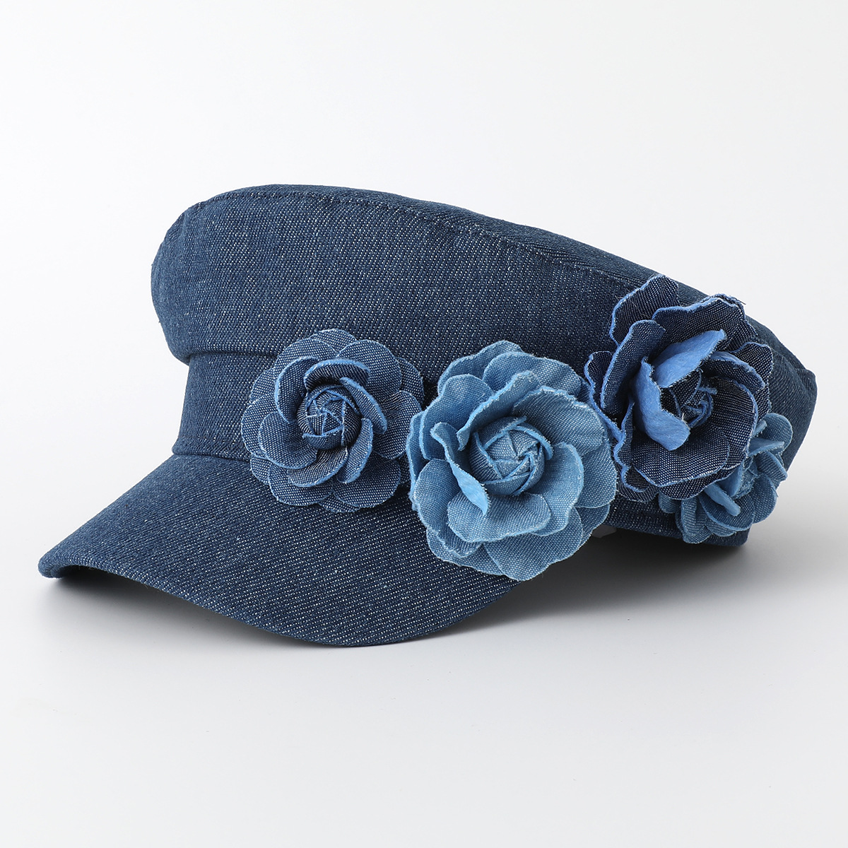 花朵牛仔时尚贝雷帽女-阿里巴巴