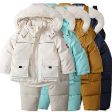 儿童滑雪服套装加绒加厚保暖防风防水棉衣棉裤套装2023冬季新款