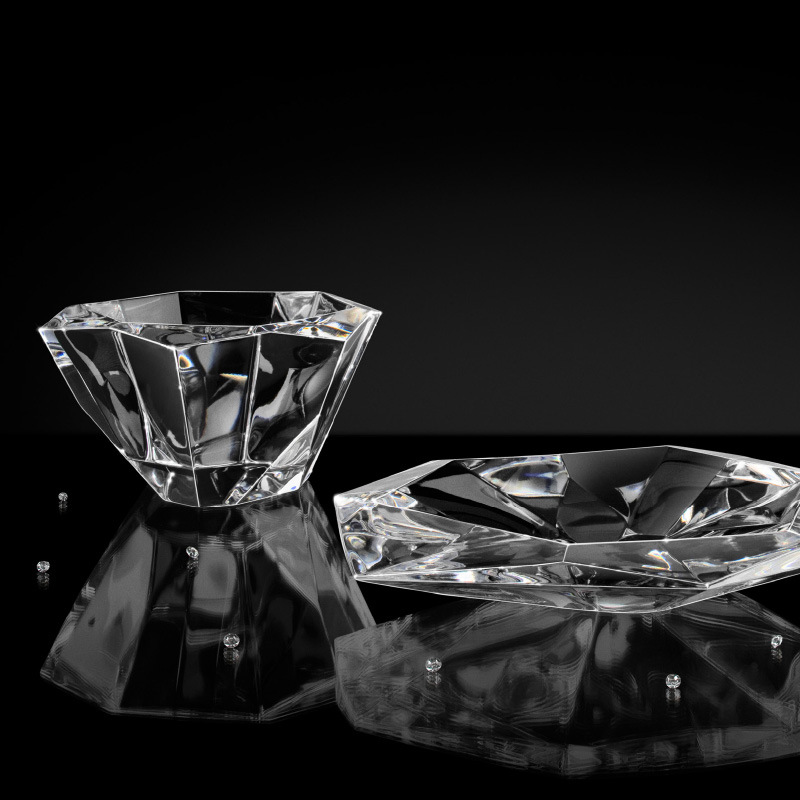 orrefors 进口手工水晶玻璃碗家用 precious创意水果沙拉碟盘北欧