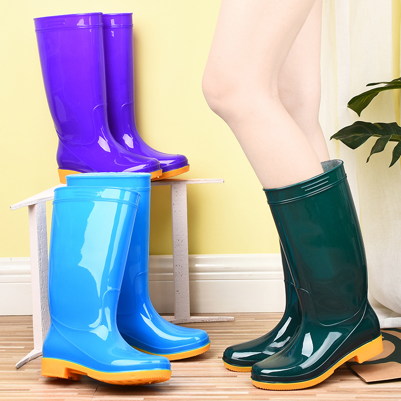 雨鞋女士高筒水鞋女雨靴长筒胶靴夏季长筒女孩水靴防滑防水胶鞋子