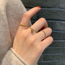 ins潮小众设计冷淡风简约三件套组合食指戒指女个性网红时尚指环