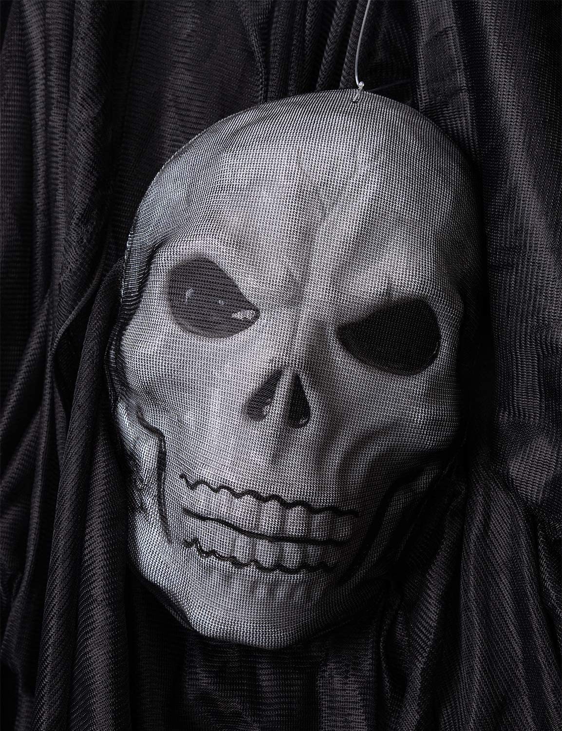 跨境万圣节恐怖装饰发光声音鬼屋纱布面具大号吊鬼黑色酒吧鬼屋