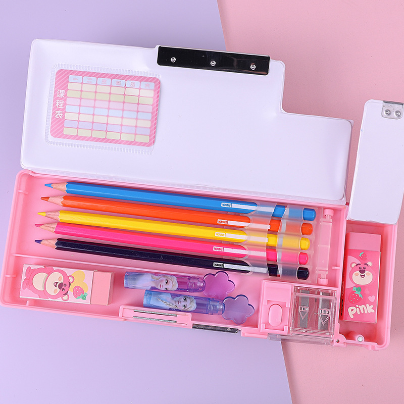 Disney Cartoon Stationery Box Good-looking Cute Multifunctional Children's Pencil Case Pupils' Stationery Storage Box