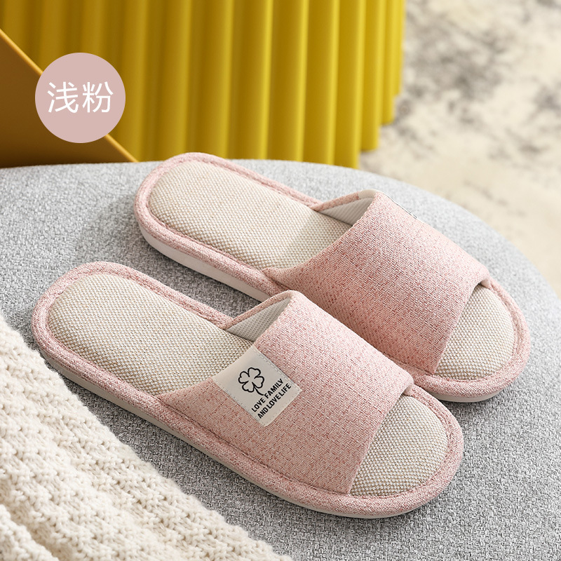 New Four Seasons Linen Home Slippers Men and Women Indoor Home Couple Spring and Autumn Universal Home Cotton Linen Slippers Spring and Summer