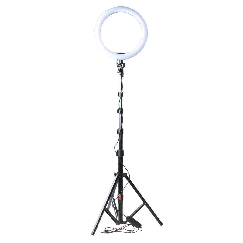 亚马逊摄影环形灯三脚架 手机led美颜补光灯10寸12寸rgb直播支架