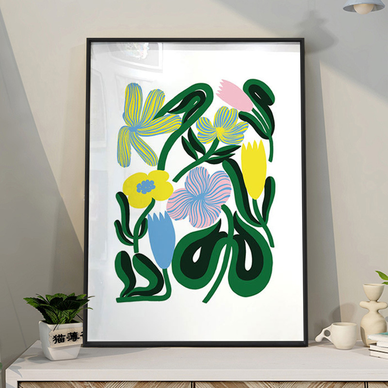 抽象小清新花卉创意装饰画花的季节客厅沙发背景墙挂画餐厅壁画
