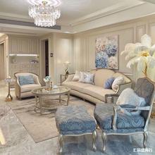 美式真皮沙发组合轻奢实木高端奢华家具现代简约意式样板间客厅
