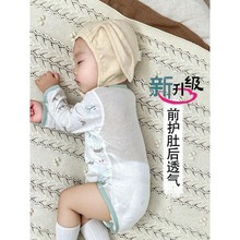 婴儿连体衣新生儿和尚服包屁衣宝宝空调服爬服睡衣超薄夏季