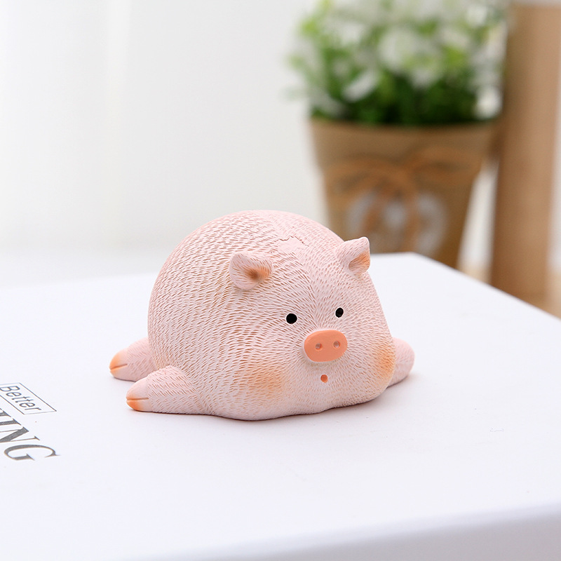 Creative Japanese Style Groceries Piggy Resin Animal Ornaments Car Home Decorative Crafts Gift Cake Ornaments