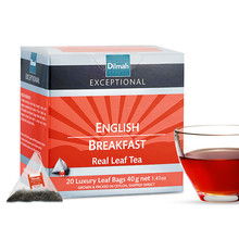 Dilmah迪尔玛E英式早红茶包20袋 三角茶包斯里兰卡红茶丝绸袋泡茶