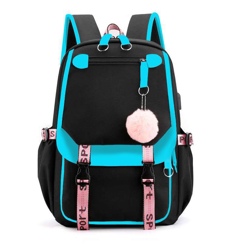 Thermal Transfer Oxford Cloth Bag Trendy Men's Backpack Large Capacity Outdoor Backpack for Middle School Students 2024 New Schoolbag