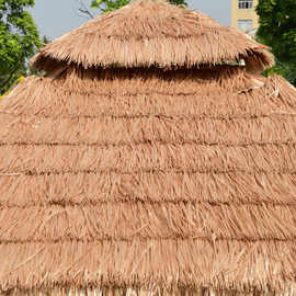 户外凉亭帐篷庭院农家乐茅草屋仿真稻草毛草房子室外四柱帐篷雨棚