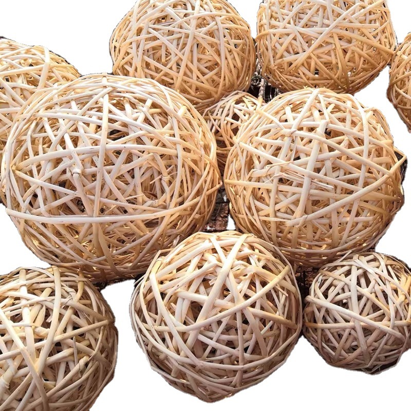 厂家藤球柳条编织球彩色装饰球走廊商场幼儿园柳球装饰挂饰柳藤球