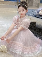 女童公主裙夏裙裙子中大童2024儿童生日礼服款女孩蓬蓬裙