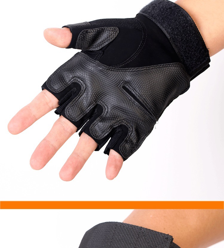 批发o记手套黑鹰战术手套防磨半指手套男户外运动超纤摩托车手套