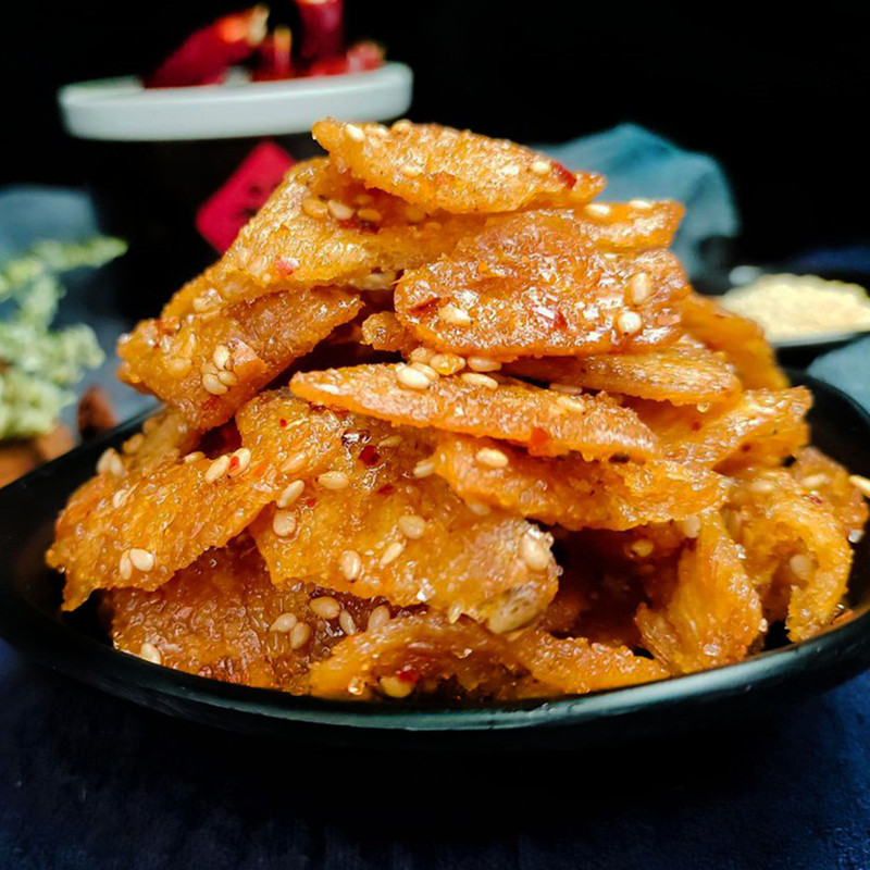 香辣素烤鸭辣片500g豆制品豆干豆皮酥脆80后怀旧零食素食辣条散装