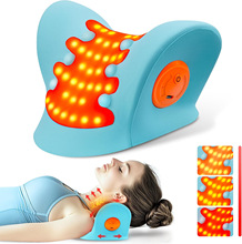 睡眠颈椎牵引器红光红外光脉冲理疗热敷按摩枕家用头部颈椎按摩枕