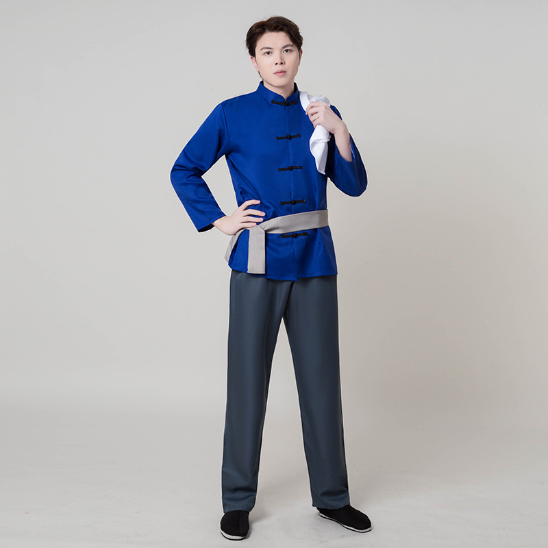 儿童农民百姓服装成人马褂民国时期平民男女村姑话剧合唱演出衣服