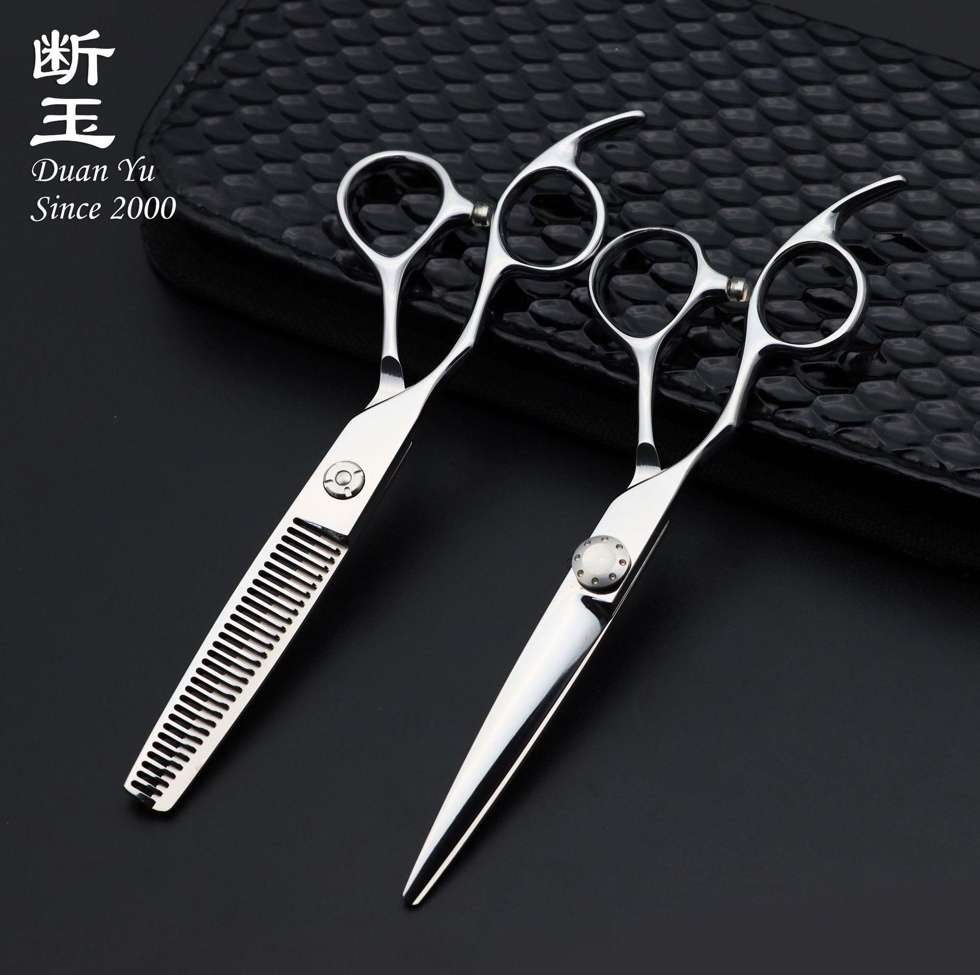 断玉左手剪高端美发剪刀6寸平剪牙剪理发师专用440c理发剪刀批发