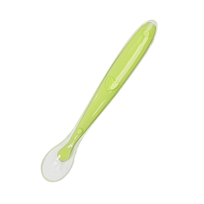 Factory Direct Supply Baby Silicone Spoon Soft Head Soup Spoon Baby Training Spoon Children's Tableware Cartoon Silicone Spoon