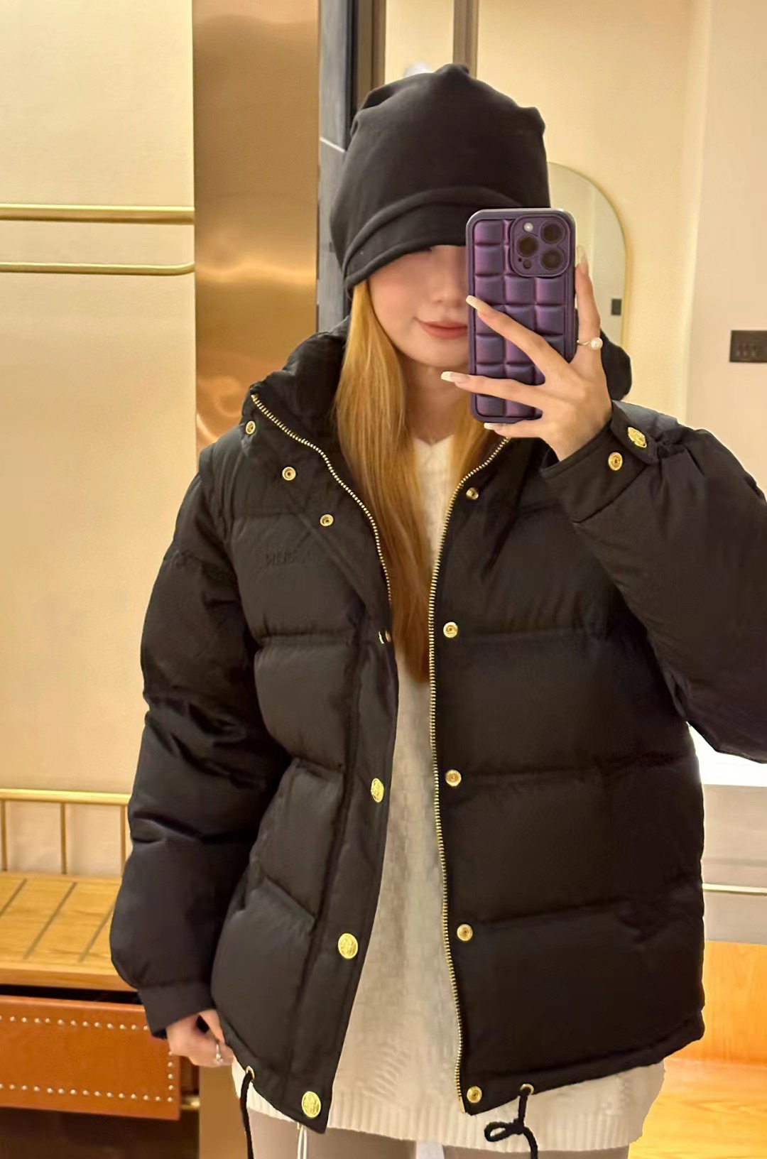 高版本cl家秋冬新款男女同款情侣款时尚百搭保暖可拆卸袖子羽绒服