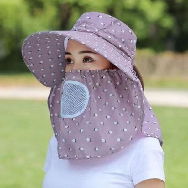 Sun Protection Hat Children's New Summer Hat Face Cover Sun Hat Mask Summer Hat Uv Protection Tea Picking Cycling Sun Hat