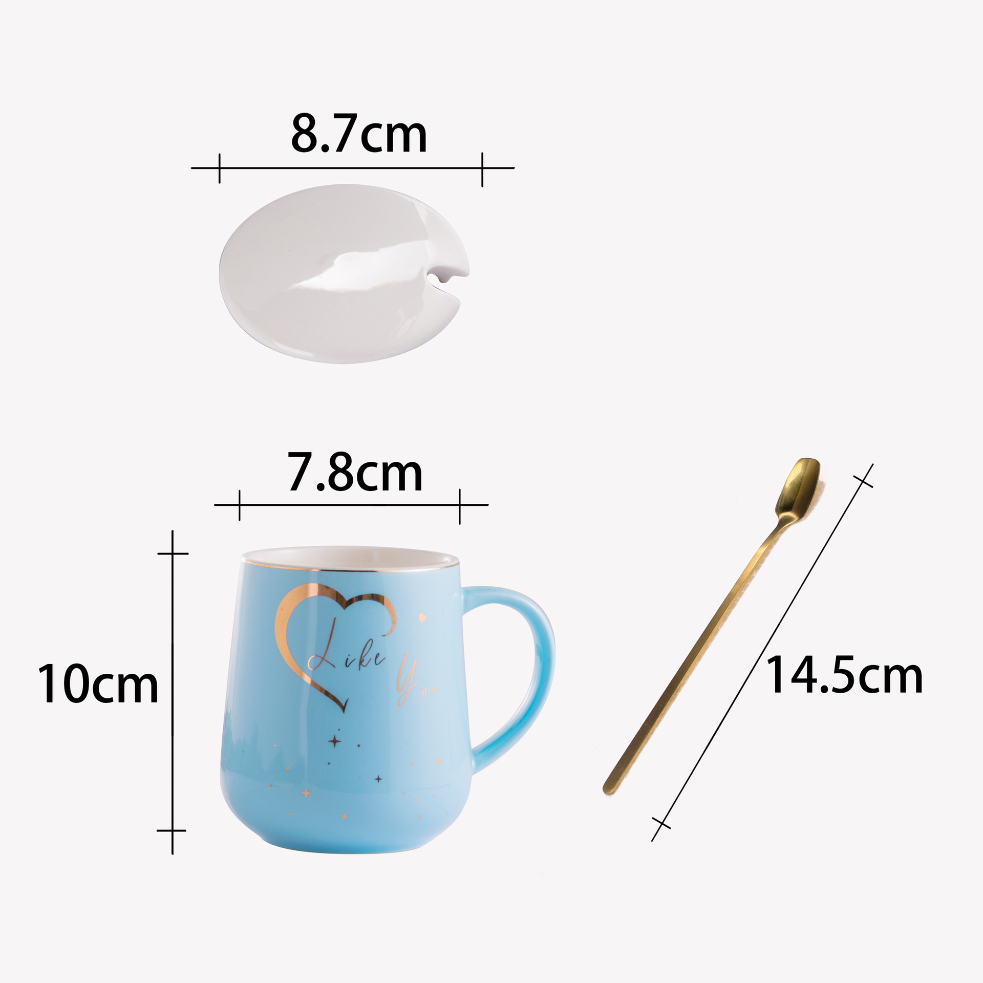Creative Heart Couple Water Cup Ceramic Gold Edge Cup Wedding Shop Gift Mug Wholesale