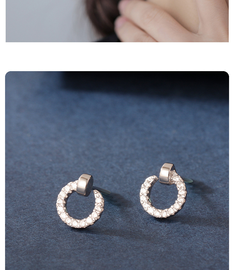 圆圈圈钉子耳钉女925纯银简约小巧气质百搭耳环设计感个性耳饰品