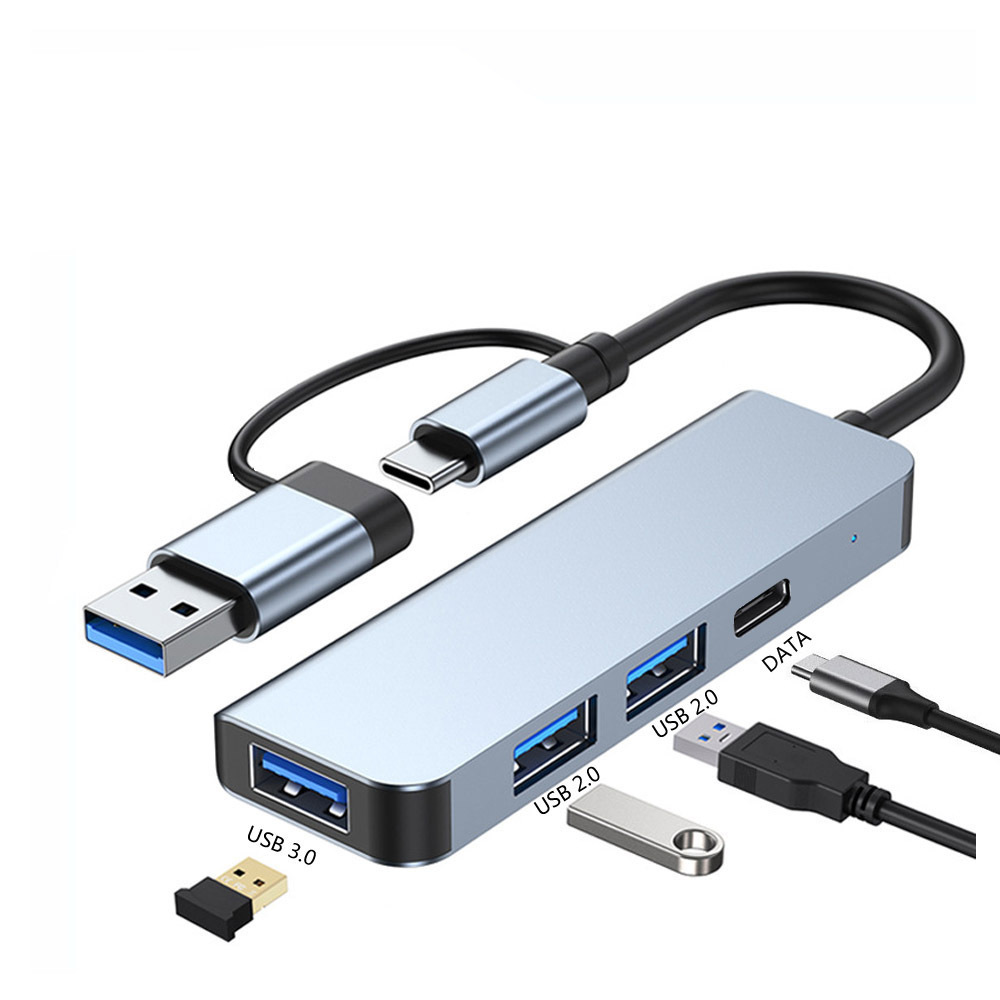 跨境USB-C四合一扩展坞高速USB3.0HUB集线器转type-c电脑分线器