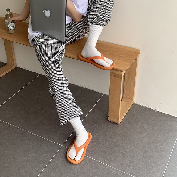 黄峥纯色中筒分趾袜女2021夏季日系木屐袜人字拖两趾袜ps8498