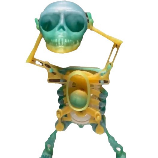Best-Seller on Douyin 3d Printing Luminous Dancing Skull Skeleton Human Decompression Sand Carving Gear Clockwork Assembled Toy