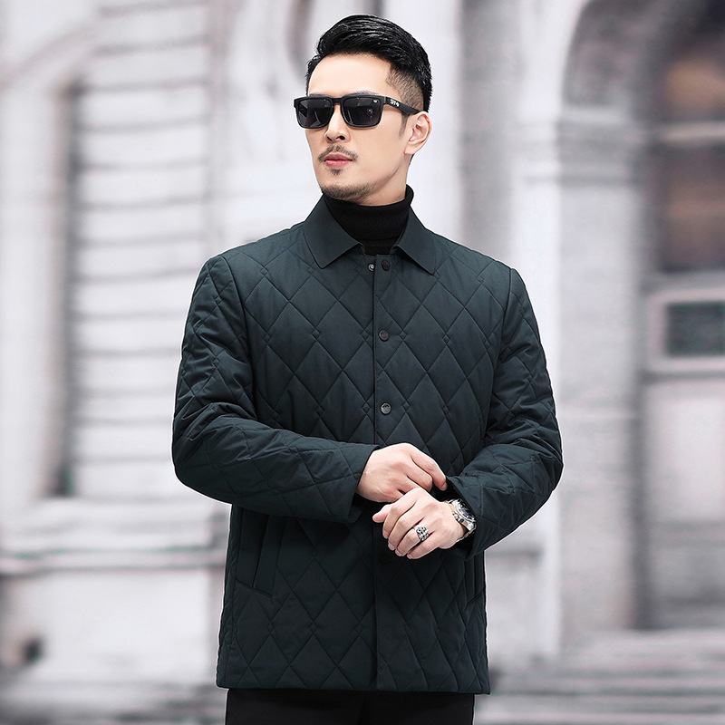 娇子品牌冬季新款棉衣加厚保暖棉服中老年人棉袄爸爸装翻领外套