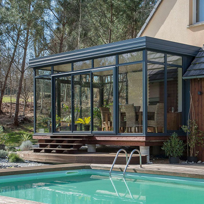 批发成都别墅阳光房断桥铝合金门窗封阳台天窗露台夹胶钢化玻璃房