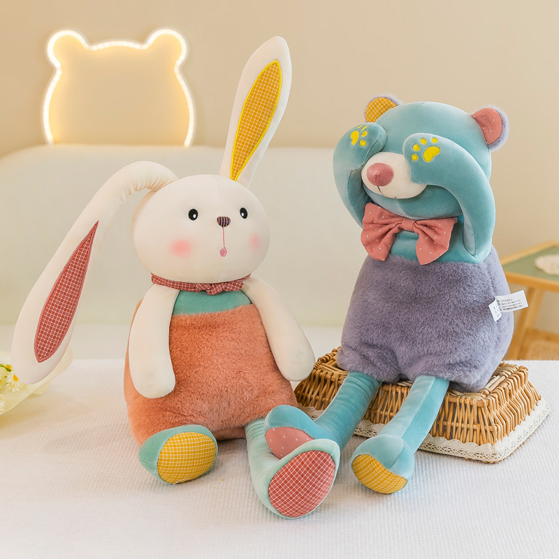 提拉长耳朵兔子抱抱熊有磁铁毛绒玩具抱枕儿童女生礼物可爱公仔