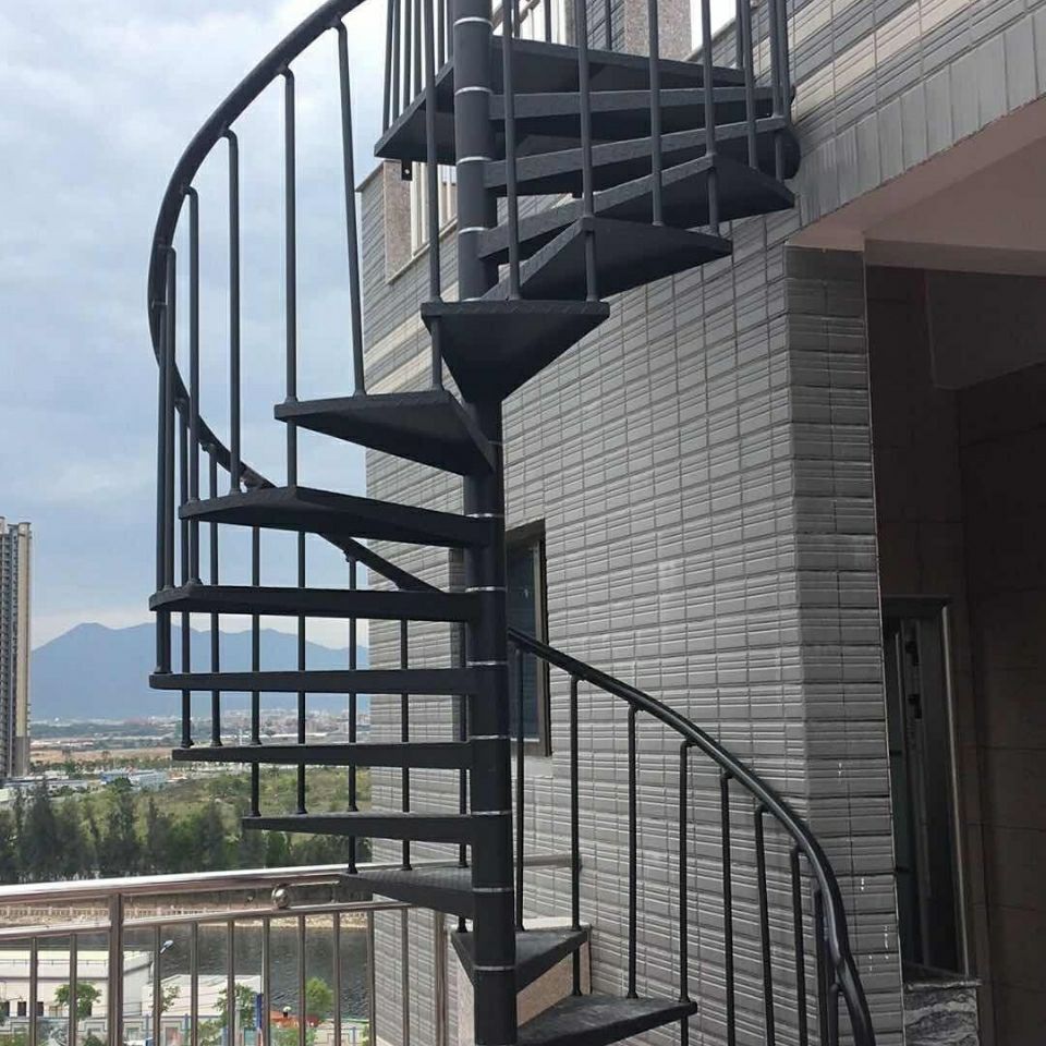 旋转楼梯室内阁楼小型整体复式别墅家用中柱实木loft公寓楼梯0620