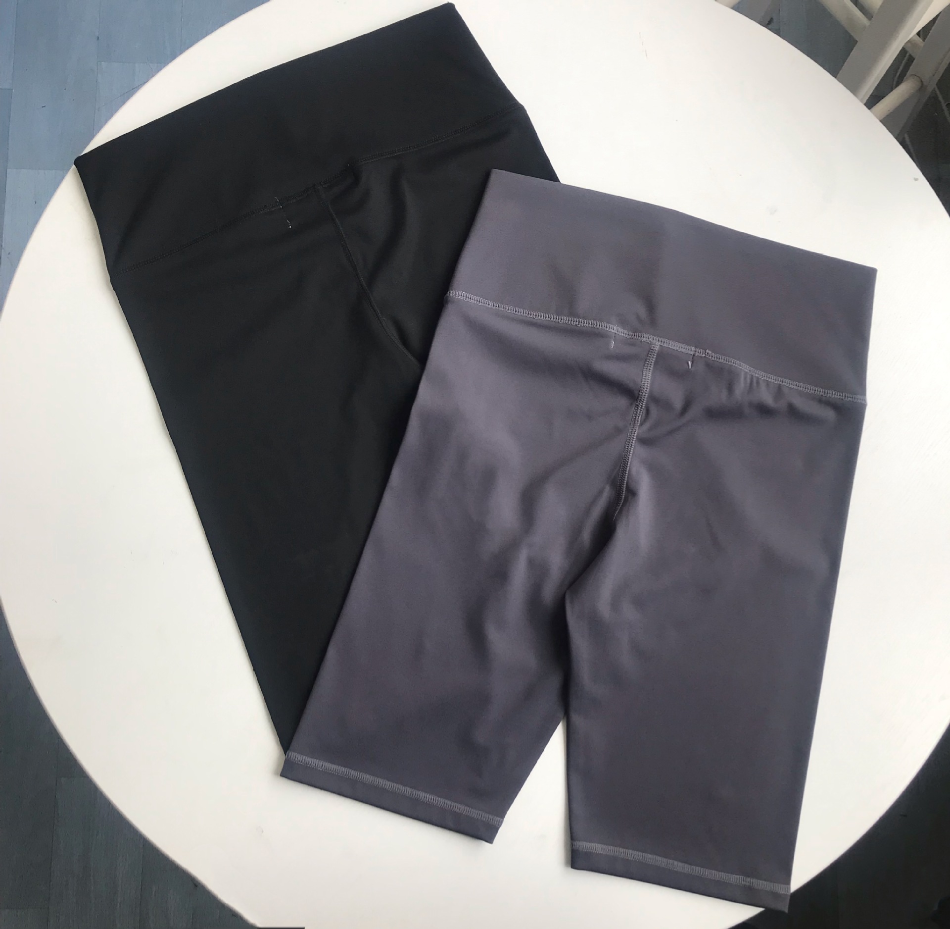 货号22f095 可爱纯色高弹力高腰加宽五分裤飞行裤