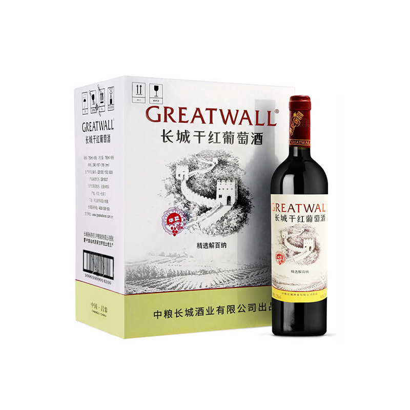 中粮华夏长城干红葡萄酒精选解百纳13度整箱送礼 750ml*6瓶装