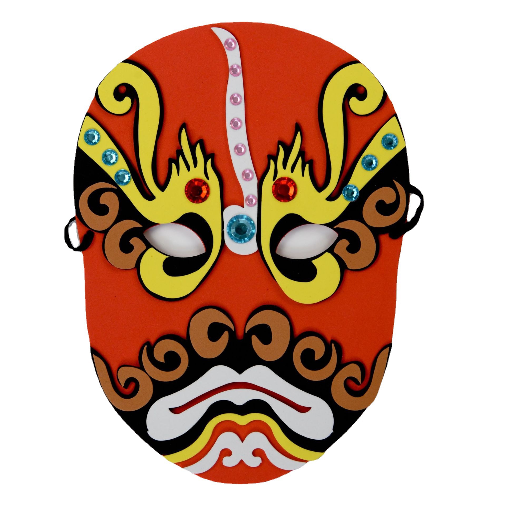 创意eva中国风京剧脸谱面具红脸儿童手工diy制作材料包粘贴画大号